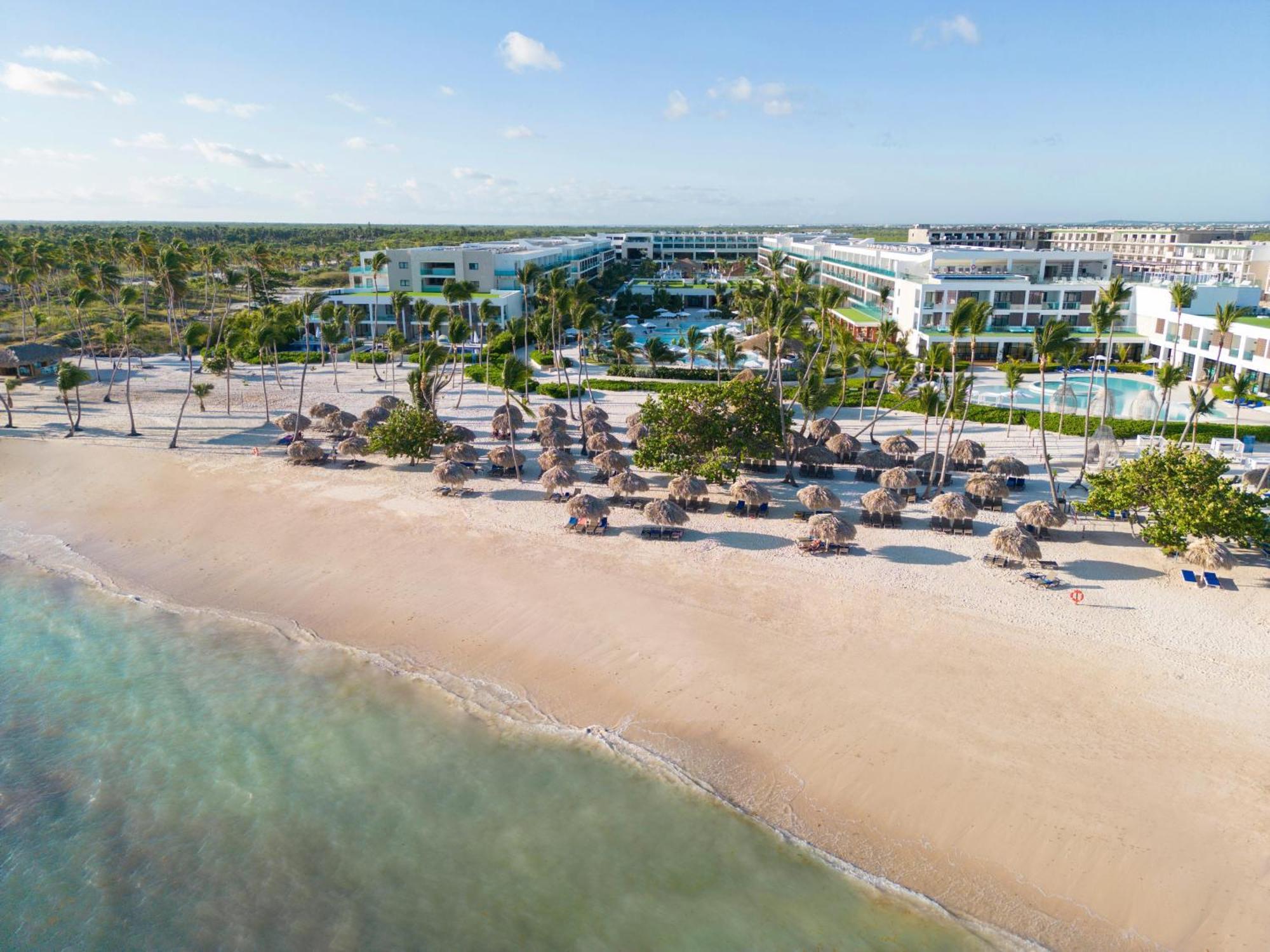 Serenade Punta Cana Beach & Spa Resort Exterior photo Aerial view of the beach at Hard Rock Hotel & Casino Punta Cana